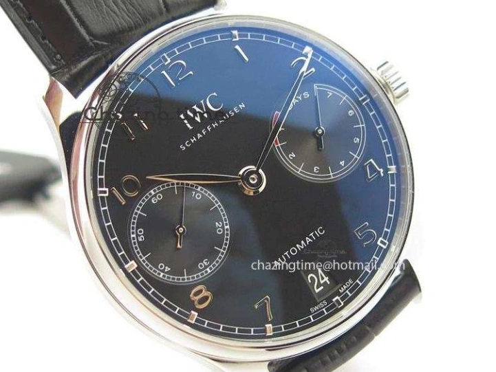 MIROTIME 0425 Practical Portuguese Real PR IW500109 ZF 1:1 Best Edition Black Dial On Black Leather Strap A52010 V 7308